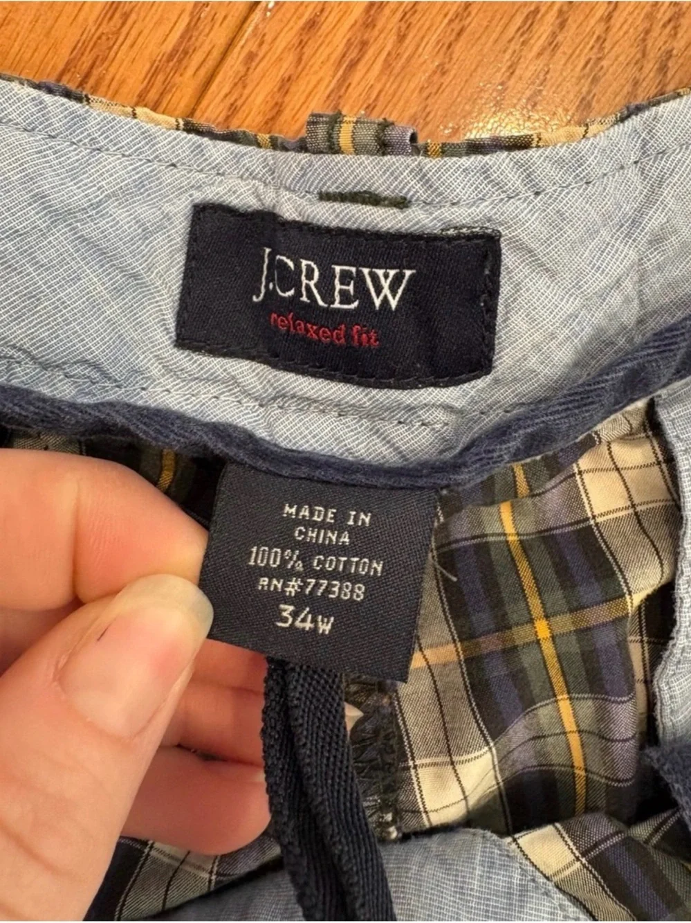 J.Crew Plaid Cotton Shorts Relaxed Fit Size 34 Classic Preppy Dadcore Summer